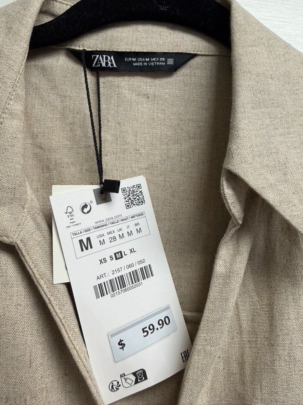 Zara Linen Zip Belted Dress - Picture 3 of 3